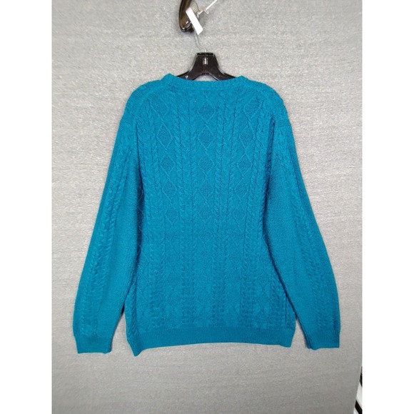 Goodthreads Mens Sweater XL Tall Blue Cable Knit 3D Pullover Heavyweight Stretch - Picture 8 of 9